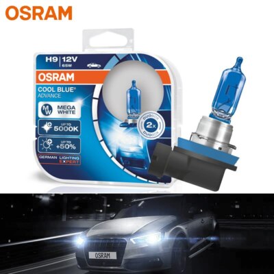 OSRAM H9 Halogen Car Headlight 12V 65W 5000K Auto Lamp Bulbs Cool Blue Advance