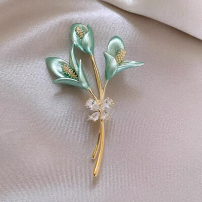 Flower Brooch Lapel Pin Rhinestone JewelryFor Women Broche Clothes AccessoriBI