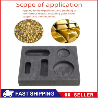 Graphite Ingot Melting Casting Refining Scrap Combo Mold For Gold Bar Round Coin