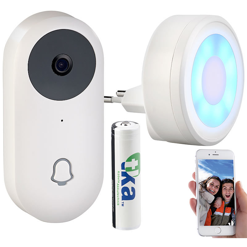 Somikon Hd-Video-Funk-TÃ¼Rklingel Mit App, Gegensprechen, 156Â°-Bildwinkel, Akku