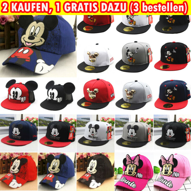 Micky Maus Minnie Kinder Mädchen Kappe Basecap Snapback Baseball Cap Mütze Hut