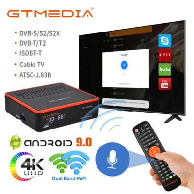 4K UHD Android Smart TV Box DVB/ATSC-C/J.83B 2.4G 5G WIFI Media Stream Player