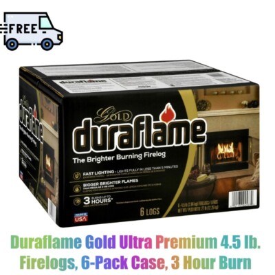 Duraflame Gold Ultra Premium 4.5 lb. Firelogs, 6-Pack Case, 3 Hour Burn