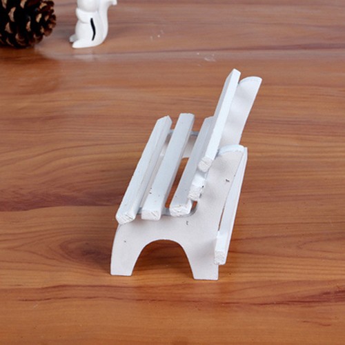 Dollhouse Miniature Park Bench Mini Garden Patio Park Wood Chair
