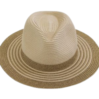 C&C California Gold straw hat NWT NEW C&C CALIFORNIA STRIPE BRIM STRAW FEDORA NATURAL WITH  main image 3