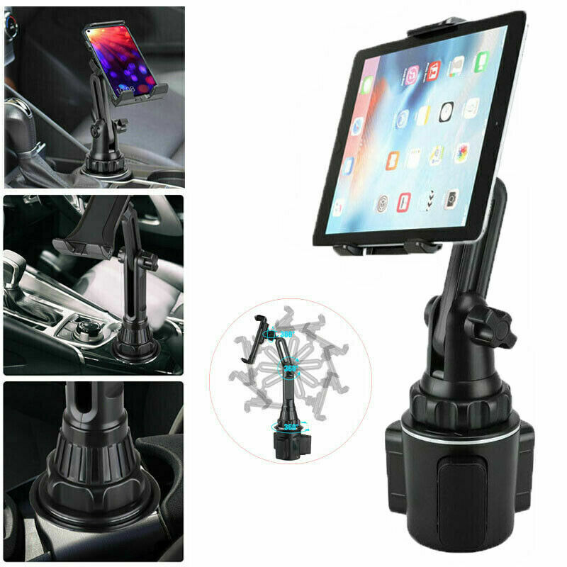 360&deg; Adjustable Car Cup Holder Stand Cradle Mount For iPad 