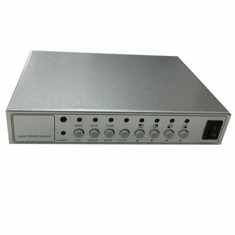 Podofo HD Video Quad Splitter CCTV Video Camera Processor System Kits Metal UPS