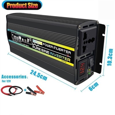 10000W 8000W Power Inverter DC 12V 24V To AC 110V 220V Converter Pure Sine Wave