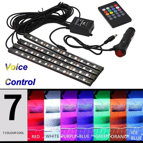 4x 12 Led Rgb Car Interior Floor Neon Light Strip Atmosphere