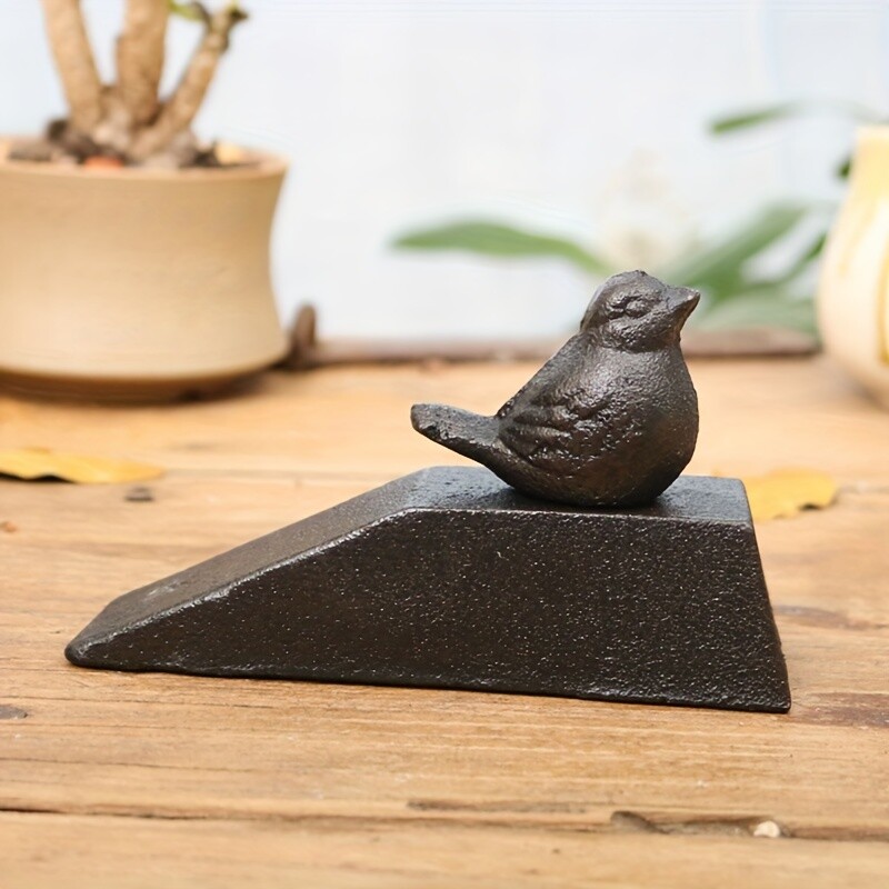Vintage Solid Cast Iron Door Wedge Cute Bird Door Stop Country Door Stopper