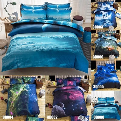 Galaxy 3D Dream Bed Bedding Sets Duvet Cover Bed Sheet Living Room Decor Queen