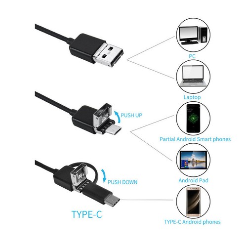 1-5M WiFi Endoskop USB Endoscope Inspektion Kamera 6LED 8mmfür iPhone Android