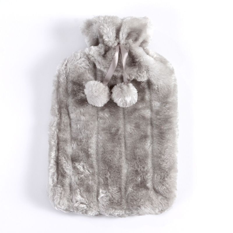 Cute Rubber Stress Pain Relief Therapy Warm Hot Water Bottle Bag w/ Fluffy Cover