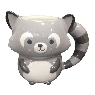 560ml Ceramic Mug with Funny Raccoons Design Adorable Animal Shape Coffee Cup