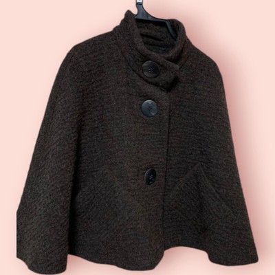 Haat Issey Miyake Brown Poncho Outer Coat, Spring/Fall/Winter, Used
