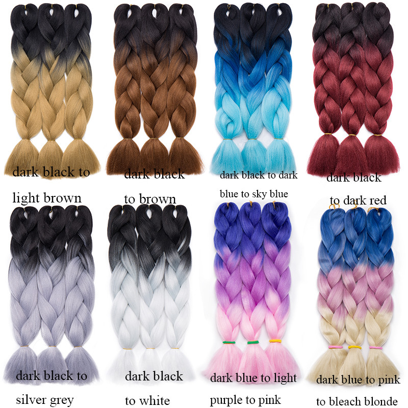 Uk Ultra Light 24 Ombre Syntheic Jumbo Crochet Braiding Braid