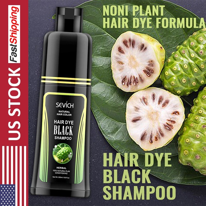 Sevich Hair Dye Black Shampoo 250ml Fast Dye Hair Shampoo Natural Anti Hair Loss