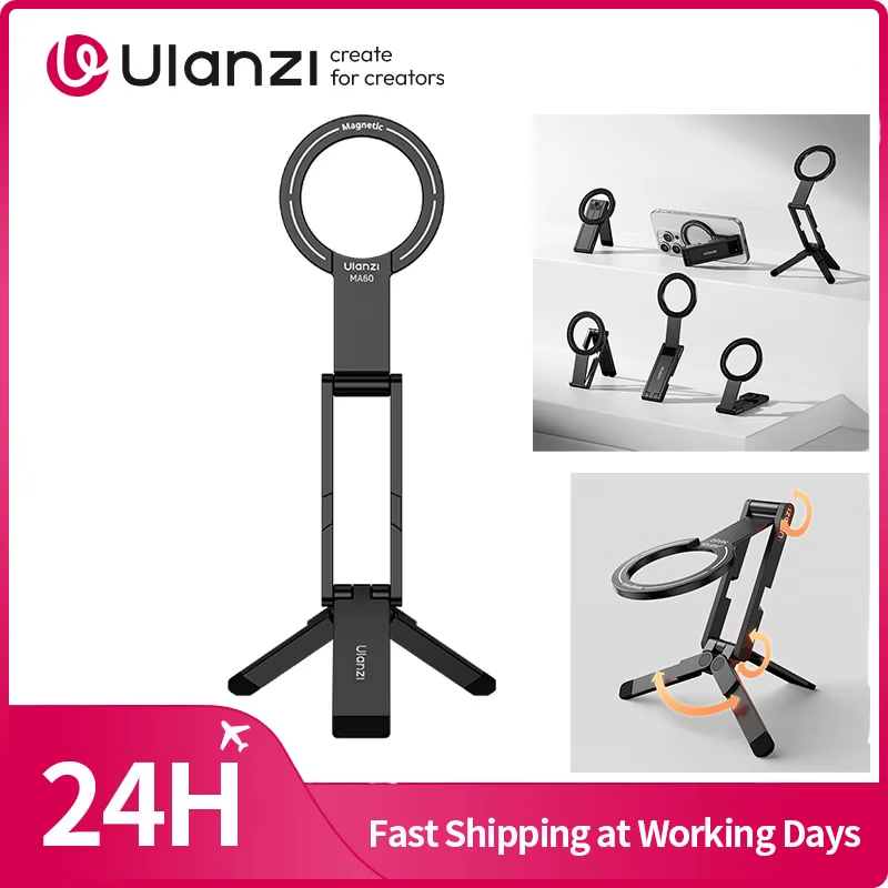 ​ MA60 Foldable Magnetic Phone Tripod Handheld Selfie Phone Mount for iPhone 16