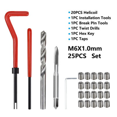25PCS Thread Repair Kit HSS Drill Bit Set Metric Drill M3 M6 M8 M12