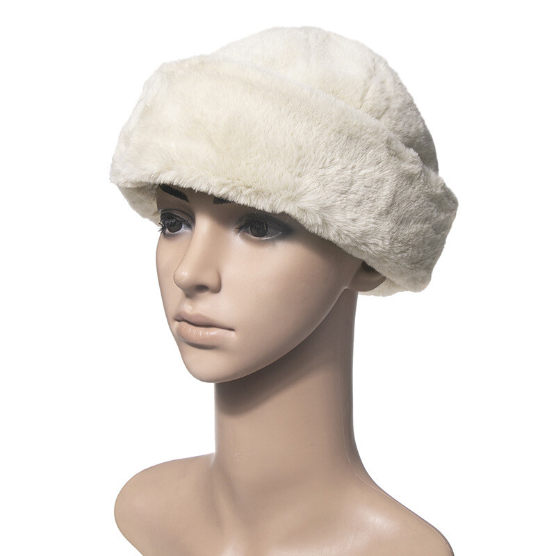 Femmes Hommes Unisexe Fausse Fourrure Scutellaire Marin Bonnet Brimless Chapeau