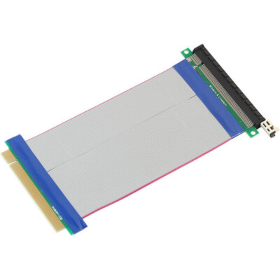 16X to 16X PCI-E Express Ribbon Flexible Powered Riser Extender Extension Cable