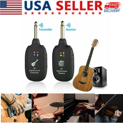 Wireless System Built-in Rechargeable Transmitter Receiver for Electric Guitar