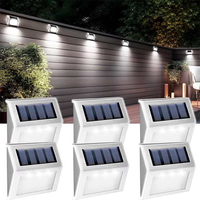 5 Pack Solar Step Lights, 3 LED Outdoor Deck Lighting, Stainless Steel Waterproo