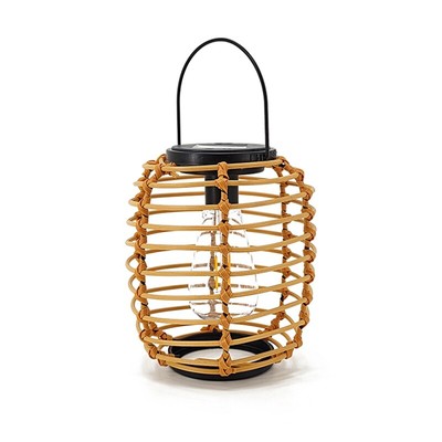 Iron Rattan Woven Solar Light Yard Decorative Hanging Light 