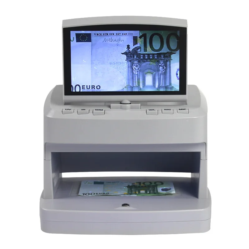 V100 Money Detector UV/MG/IR/WM Bill Cash Checker Multi Currency Banknote Counte