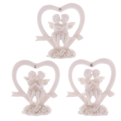 White Cherub Heart Angel Roses Glitter Wings Valentines Day Wedding Decoration74
