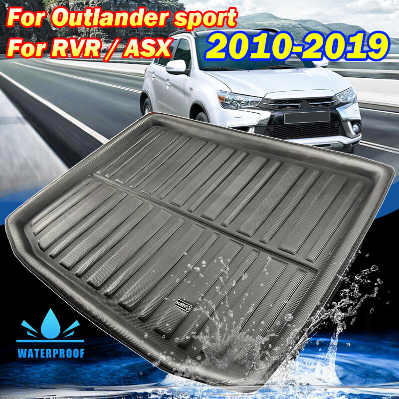1pcs Black Color Car Boot Pad Carpet Trunk Cargo Liner Floor Mat Molded Cargo Tray Custom fit For Hyundai Santa Fe 7 Passenger 2012 2013 2014 2015 2016 2017 2018 2019