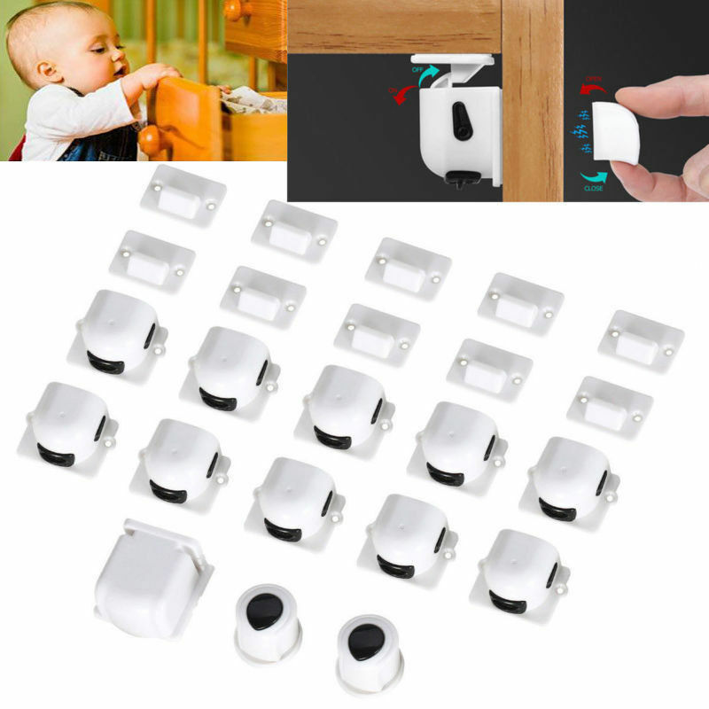 10X Magnetic Cabinet Drawer Cupboard Locks for Baby Kids ...