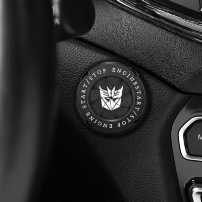 Black Transformers Decepticons Car Engine Ignition Start Stop Button Cover Cap