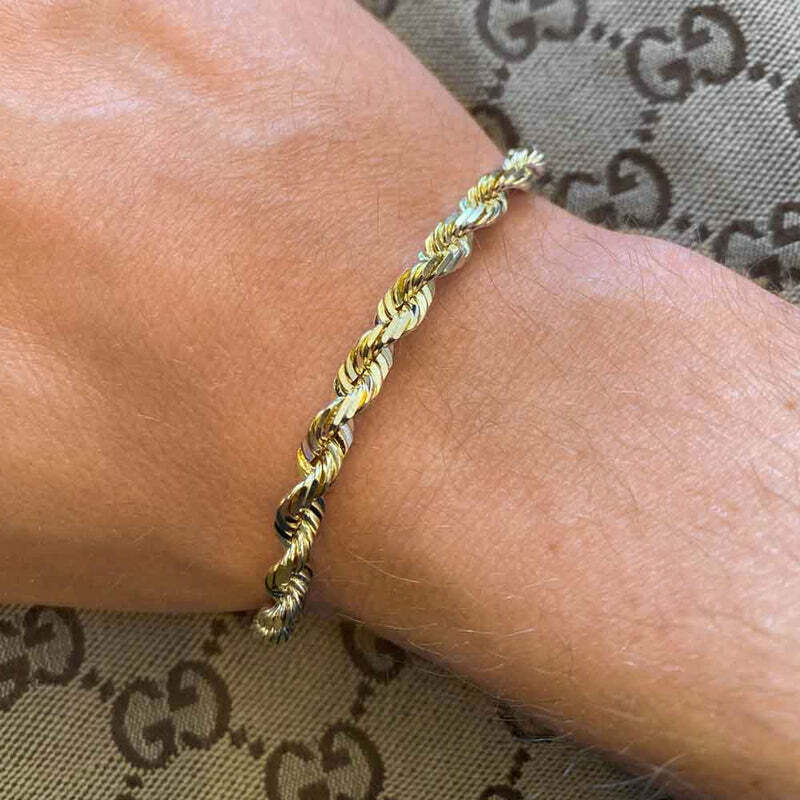 Pre-owned Rope Chain Necklace 10k Solid Yellow Gold Necklace Rope Chain 3mm 16" 18" 20" 22" 24" 26" 28" 30"