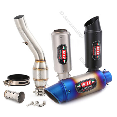 Motorcycle Exhaust Escape Mid Pipe + Mufflers For Benelli 302S 2019-2023 Slip On