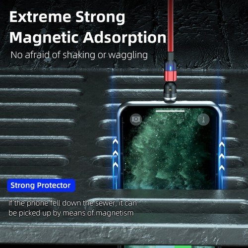 180°+360° Rotate Magnetic Charger Cable Phone Fast Charging Type C Micro USB IOS