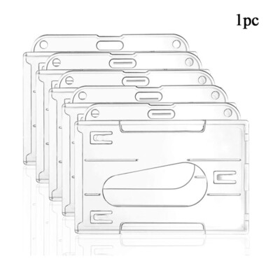 Transparent ID Card Holder Protector Cover Case Enclosed Oyster Pass Badge 
