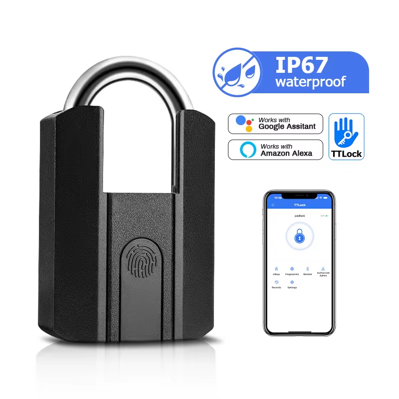 IP67 TTLock Bluetooth APP Smart Padlock Fingerprint Lock Keyless Mini Bag with A