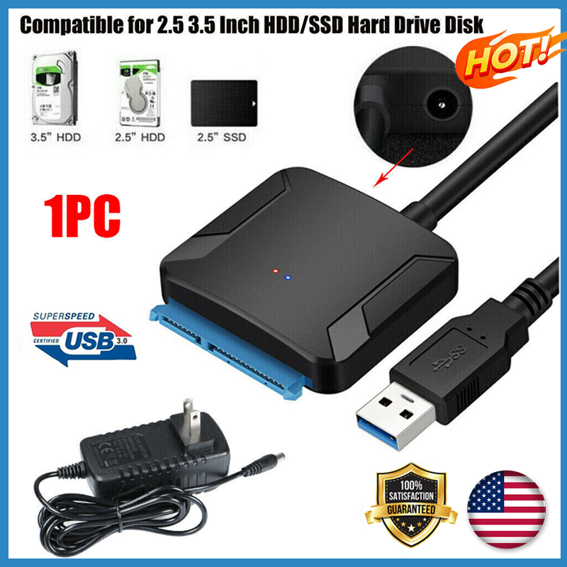 USB 3.0 to IDE/SATA External Hard Drive Reader 2.5/3.5 HDD SSD IDE Power Adapter