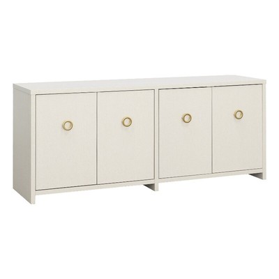 Pemberly Row Engineered Wood Credenza in Dove Linen / Off White Finish
