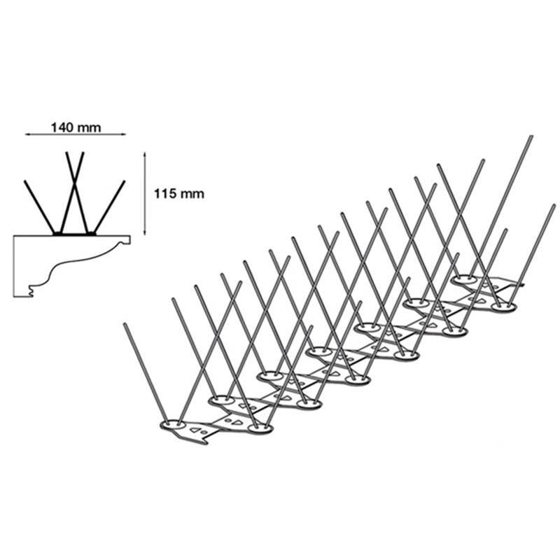 Stop Piafs Ecopic E4 Pcb 85/115mm 32cm 6 Tiges Sur 4 RangÃ©Es