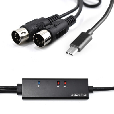 MTU-11 MIDI To USB-C Cable Lead Adapter For Windows Macbook IOS Andoird Keyboard