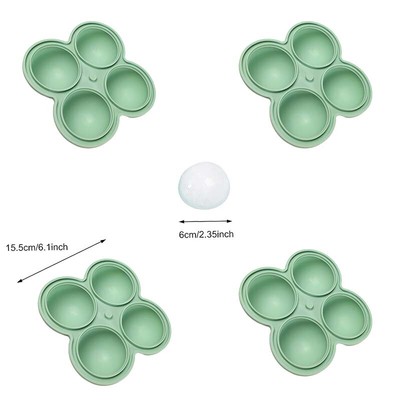 4Pcs 2in Ice Ball Maker 4holes Ice Cube Silicone Mold W/Lid Whiskey Cocktails