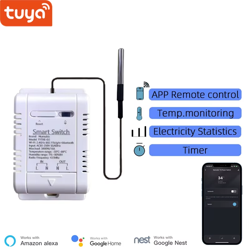 Smart Life WiFi Temperature Switches 16A Smart Thermostat Real-time Energy Comsu