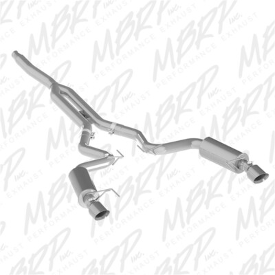 MBRP T409 3in Cat Back Dual Split Rear Exit for 15-18 Ford Mustang EcoBoost 2.3L