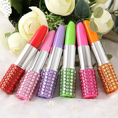 newest fashion crystal stationer lipstick shape ballpoint pen ba