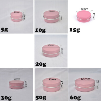 5g-60g Durable Aluminum Cans Cosmetic Pots Lip Balms Jars Containers Empty Tins