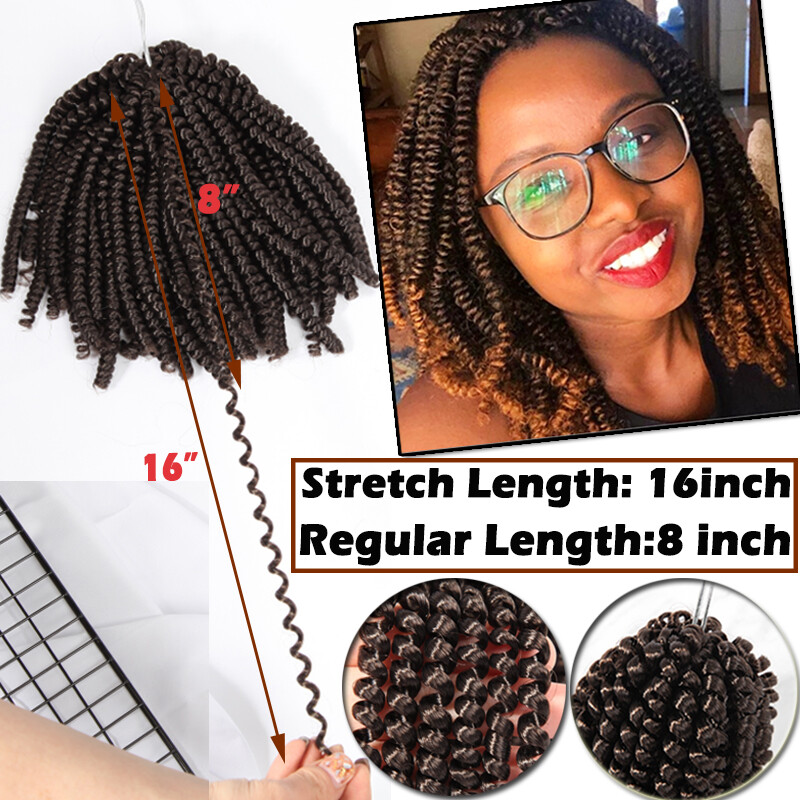 New 8 Spring Twist Braiding Passion Twist Hair Extension Crochet
