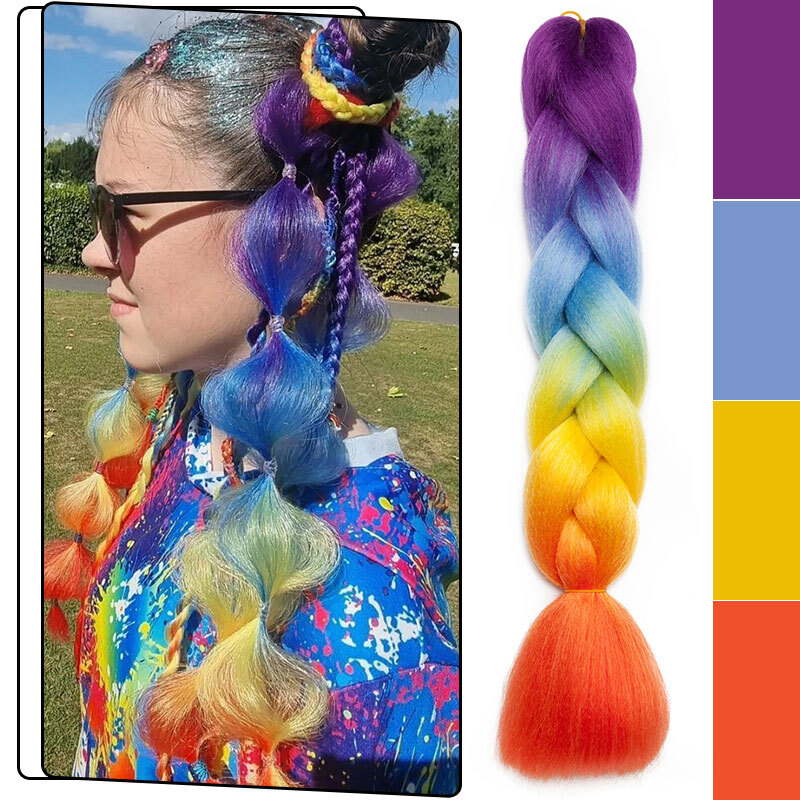 Mega Thick Box Braid Long Jumbo Braiding Hair Extension As Human Real Hair Ombre