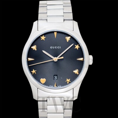 Pre-owned Gucci G-timeless Ya1264029a Black Dial Men's Watch Genuine Frees&h